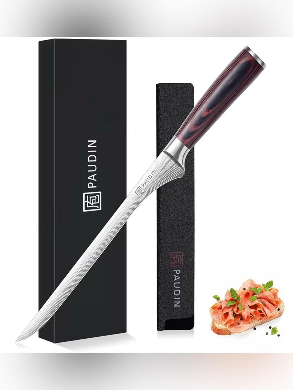 PAUDIN Carving Knife, 10 Inch Ham Slicing Knife for Meat Cutting Stainless Steel